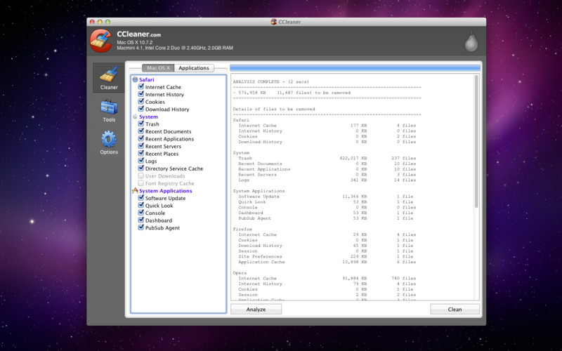 ccleaner for mac 4 Cara Mudah Membersihkan File-file Sampah di Mac OS X Dengan CCleaner