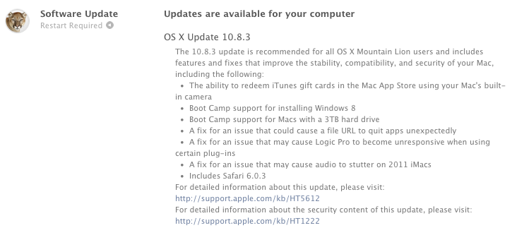 update osx ml Update Mac OSX 10.8.3