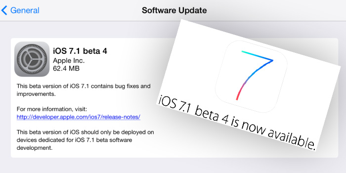 iOS 7.1 Beta 4 Hadir Eh Ada yang baru di iOS 7.1 Beta 4 (11D5134c)